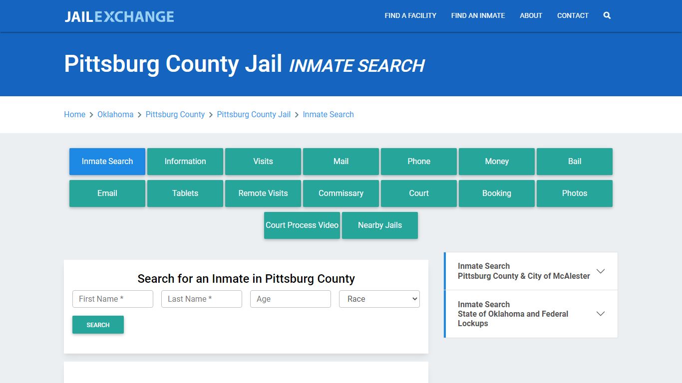 Pittsburg County Jail, OK Inmate Search: Roster & Mugshots