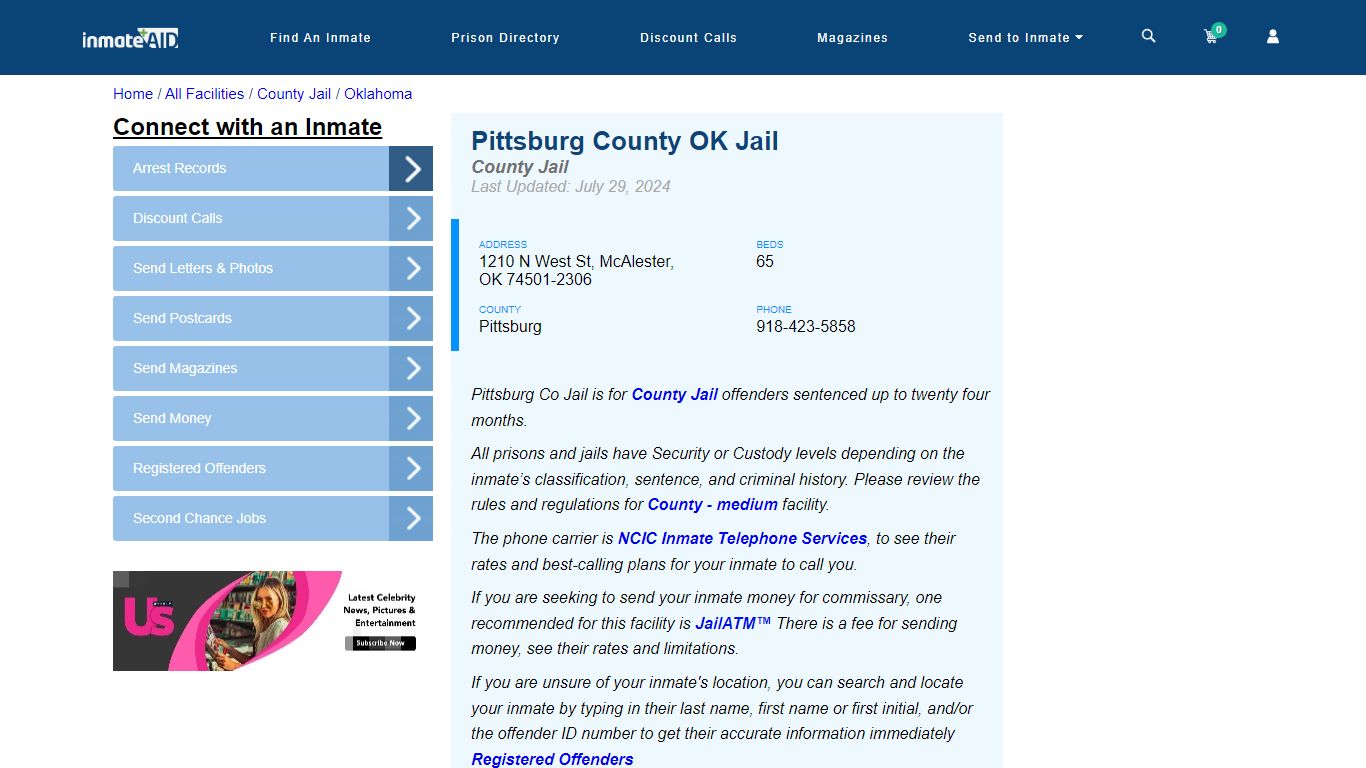 Pittsburg County OK Jail - Inmate Locator